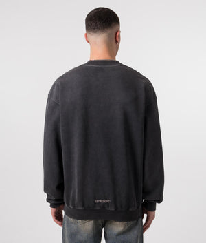 REPRESENT Horizons Sweatshirt in Aged Black with Pegasus Front Print Model Back Shot at EQVVS