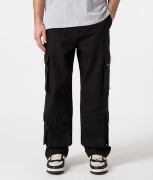 REPRESENT Baggy Cargo Pant in Black Model Front Shot EQVVS