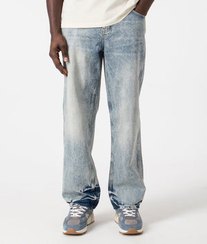 R3 Baggy Denim Jeans in Blue by Represent. EQVVS Front Angle Shot.