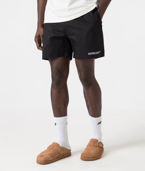 Represent Shorts in Black. EQVVS Side Angle Shot.