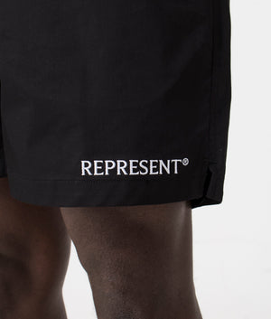 Represent Shorts in Black. EQVVS Detail Shot.