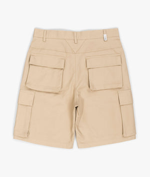 Represent Baggy Cotton Cargo Shorts in sandstone Back shot EQVVS