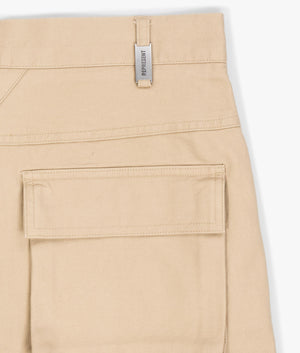 Represent Baggy Cotton Cargo Shorts in sandstone detail shot EQVVS