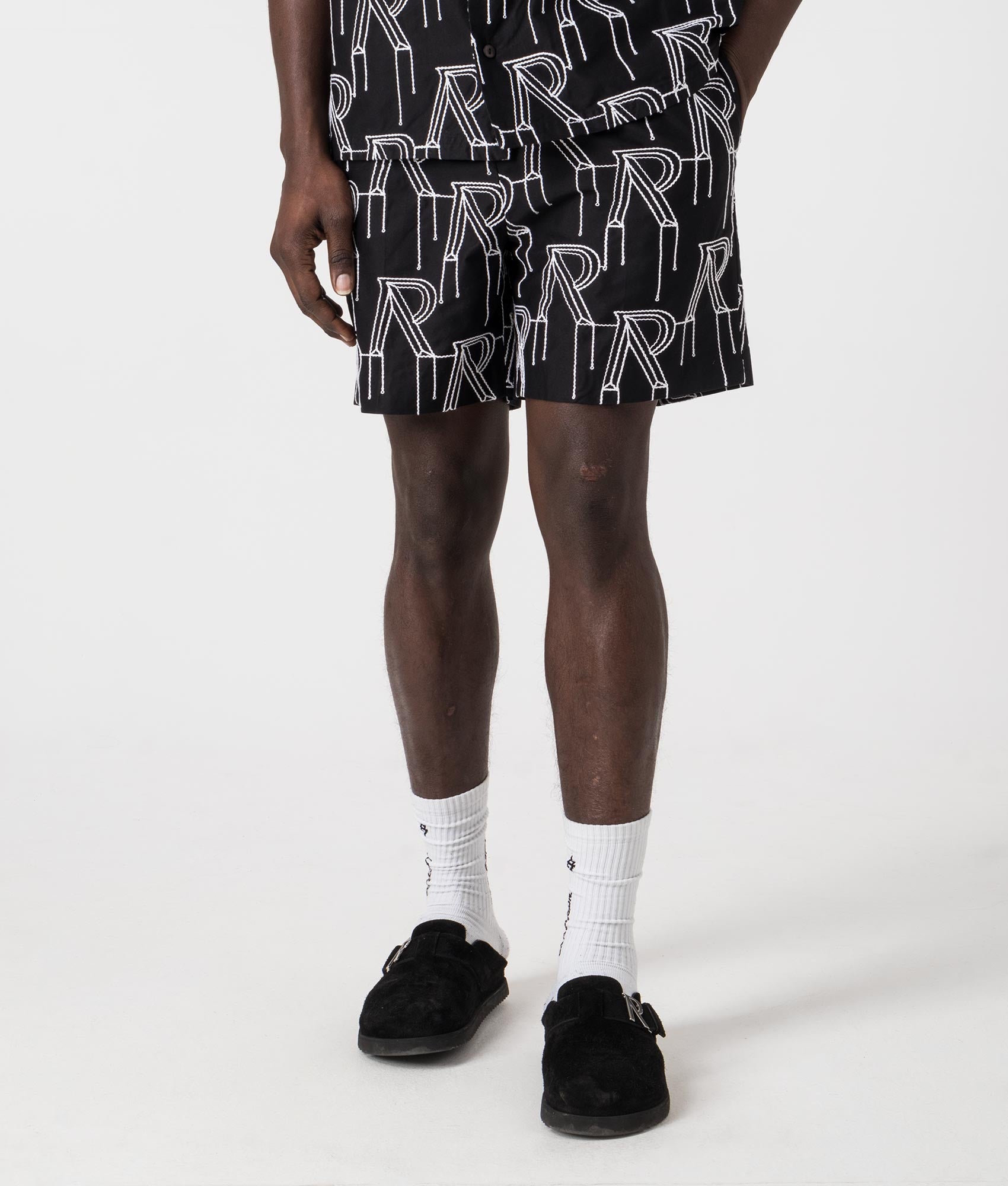 Embroidered Initial Tailored Shorts REPRESENT EQVVS. Front