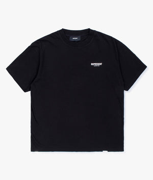 Represent Owners Club T-Shirt relaxed Fit in Black front Shot at EQVVS