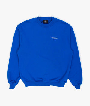 Represent Owners Club Sweatshirt in Cobalt Blue Front Shot EQVVS