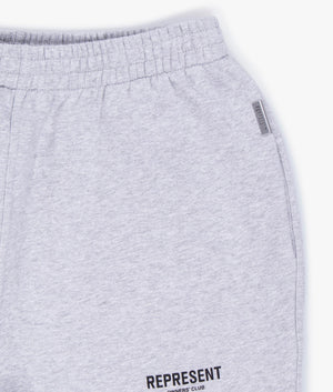 Represent Owners Club Joggers Slim Fit in Ash Grey Detail Shot EQVVS