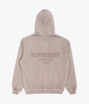 Represent Owners Club Hoodie in Mushroom Brown Back Shot EQVVS