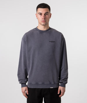 REPRESENT Represent Owners Club Sweatshirt in Storm Grey Model Front Shot EQVVS