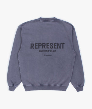REPRESENT Represent Owners Club Sweatshirt in Storm Grey Back Shot EQVVS