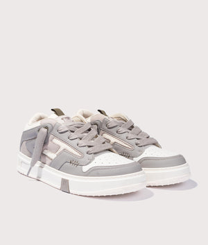 REPRESENT Reptor 2 Sneakers in Cashmere / Vintage White. Angle Shot. 