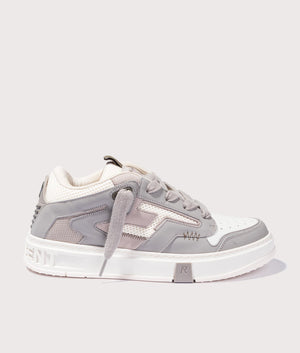 REPRESENT Reptor 2 Sneakers in Cashmere / Vintage White. Side angle. 