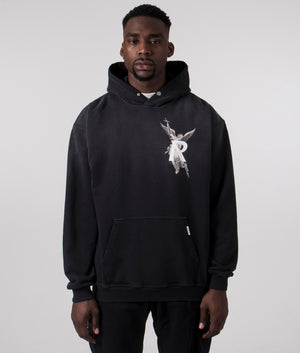 Oversized Black from Represent. Front detail model shot at EQVVS.
