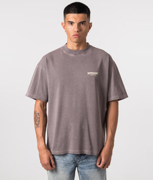 Represent Owners Club T-Shirt in Fog. EQVVS Model Shot. 
