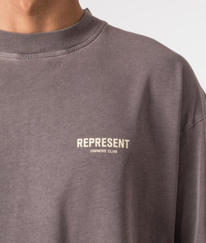 Represent Owners Club T-Shirt in Fog. EQVVS Model Shot. 