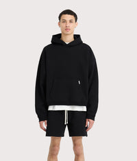 Initial Boxy Oversized Hoodie: 01 Black 