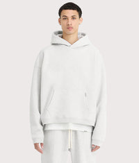 Oversized Initial Boxy Hoodie: 508 Ice Grey Marl 