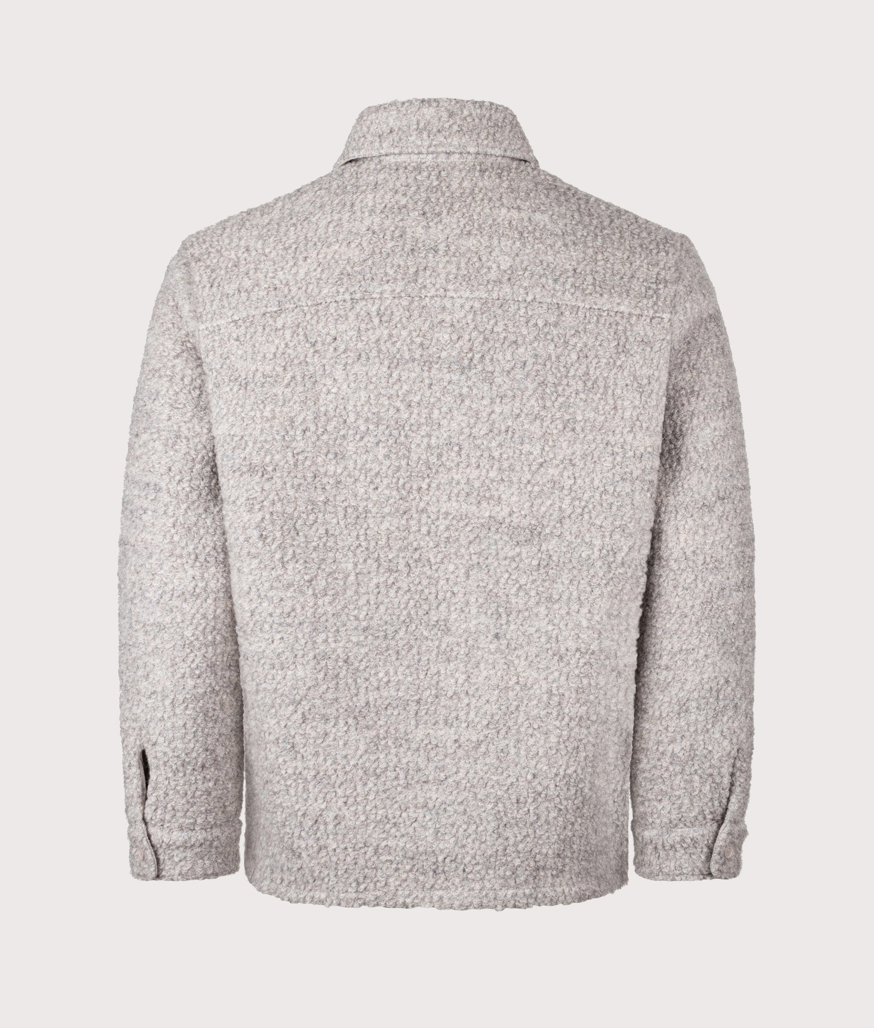 Mount Overshirt by Wax London in Natural at EQVVS Menswear. Side A model shot.