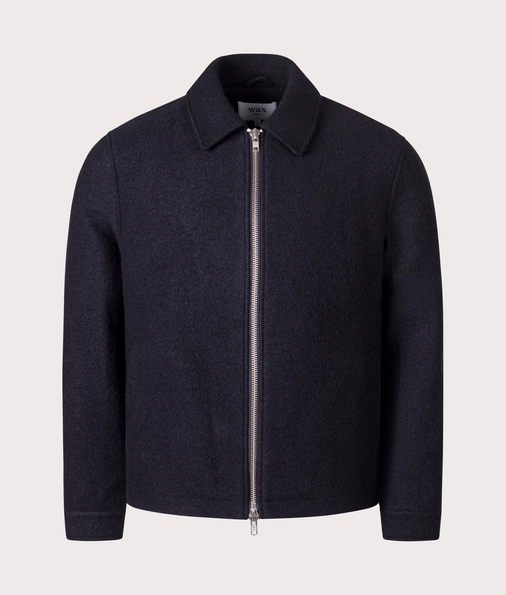 Eldon Jacket in Midnight | 100% Italian Wool | Wax London | EQVVS | Front shot 