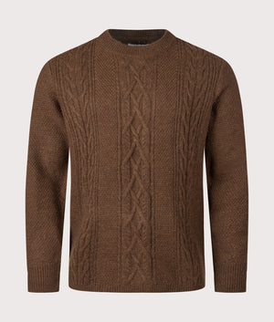 Hyatt Crew Jumper by Wax London in Brown. Shot by EQVVS. Front Shot.