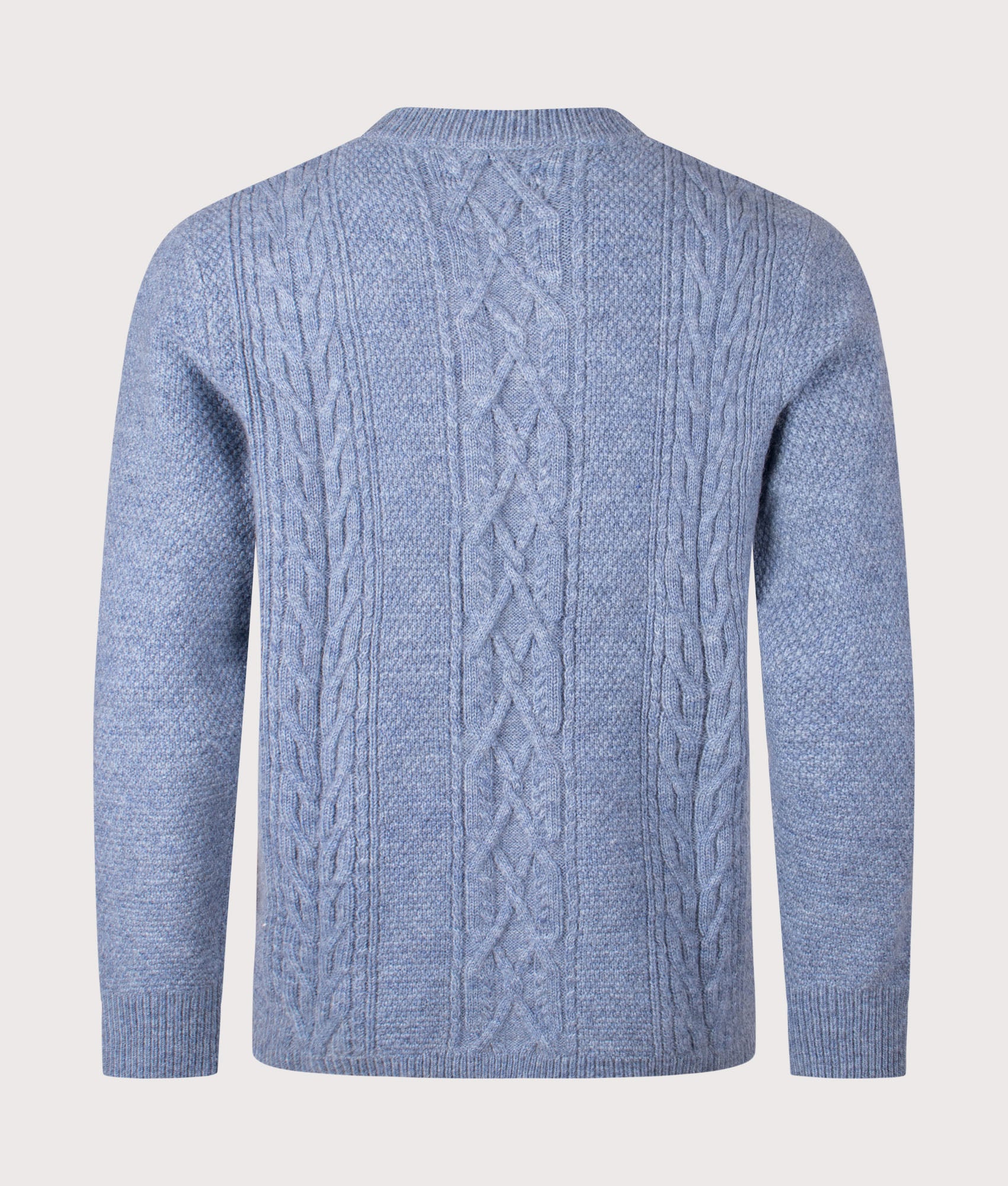 Hyatt Crew Jumper by Wax London in Light Blue. Shot by EQVVS. Back Shot.