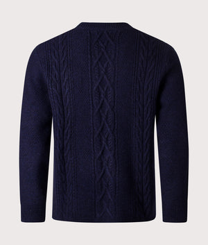 Hyatt Crew Jumper by Wax London in Navy. Shot by EQVVS. Back Shot.