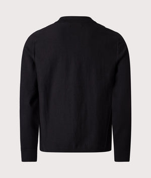 Lennox Polo Collar Zip Knit by Wax London in Black. Shot by EQVVS. Back shot.