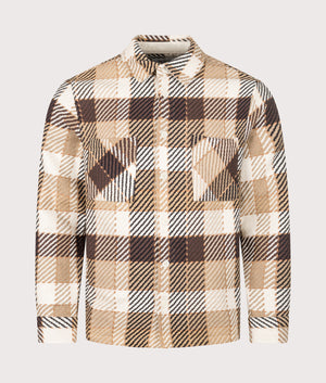 Whiting Overshirt by Wax London in Natural Brown. Shot by EQVVS. Front shot.