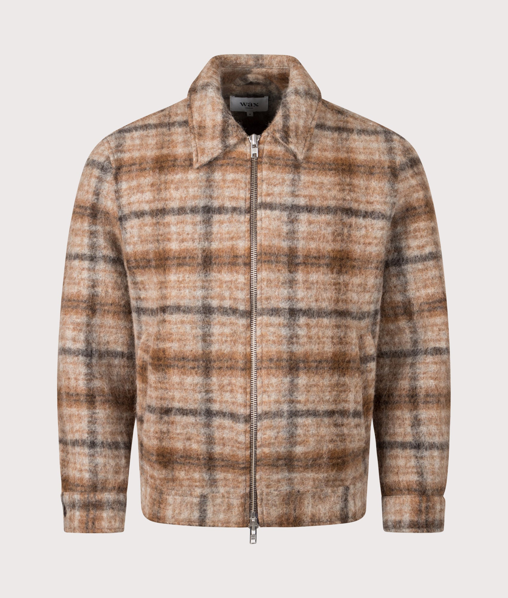 Wax London Heath Jacket in Natural and Tan at EQVVS Menswear. Front shot. 