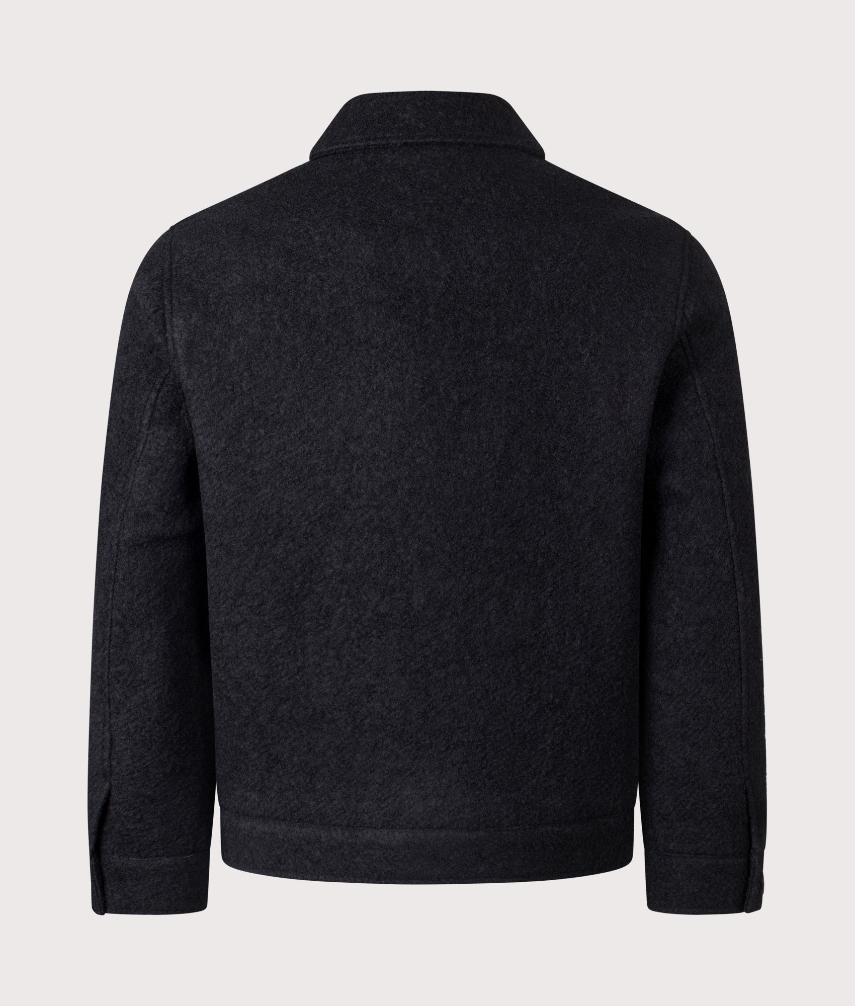 Wax London Newgate Jacket in Black at EQVVS Menswear. Back shot.