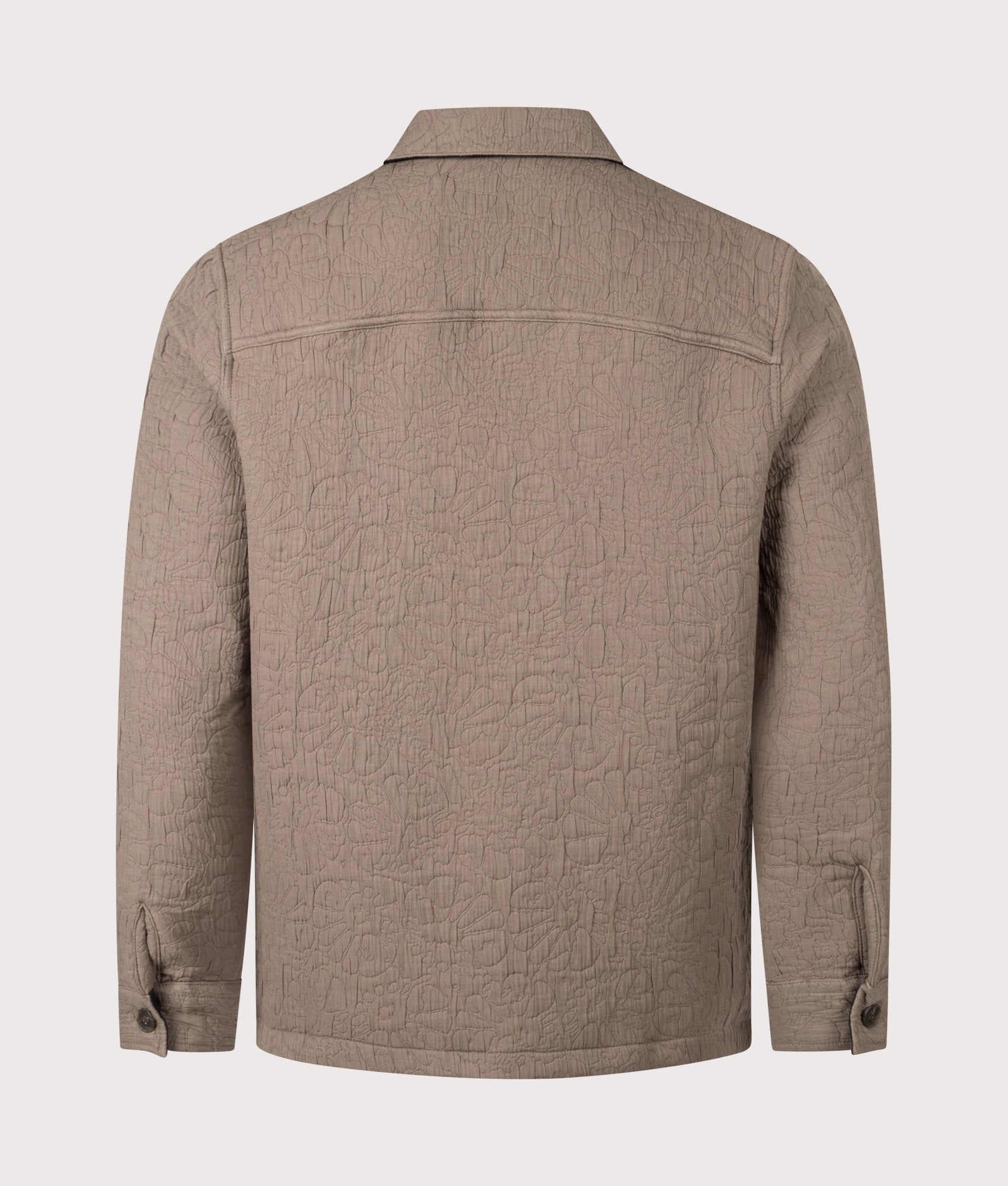 Wax London Rockley Overshirt in Brown at EQVVS Menswear. Back shot.