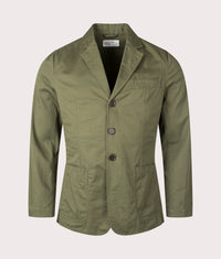 Slim Fit Twill London Jacket: Light Olive 