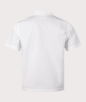 Minari Short Sleeve Shirt in Ecru by Universal Works. EQVVS  back angle shot.