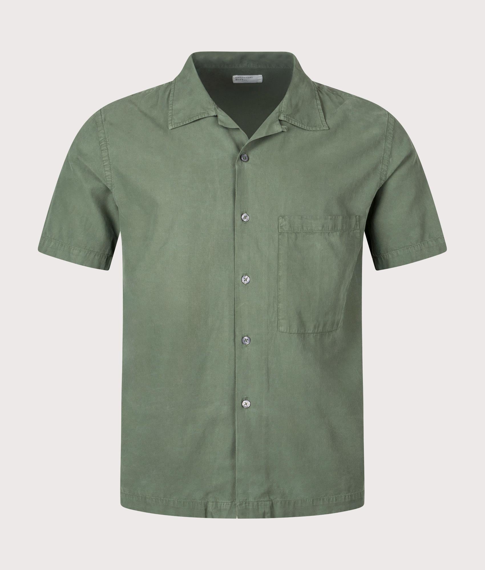 Camp II Shirt in Birch by Universal Works. EQVVS Front Angle Shot.