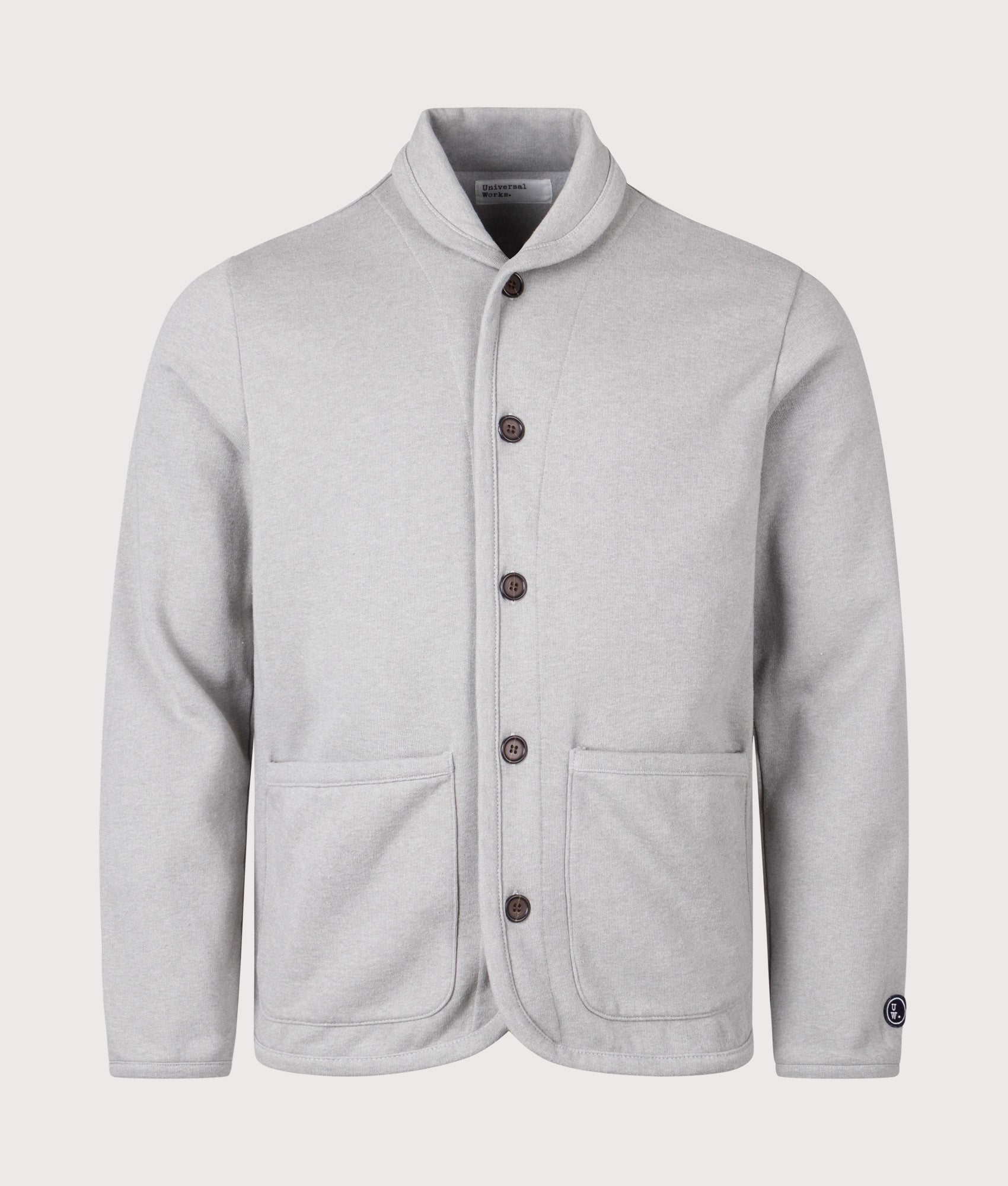 Lancaster Jacket in Grey Marl by Universal Works. EQVVS Front Angle Shot.