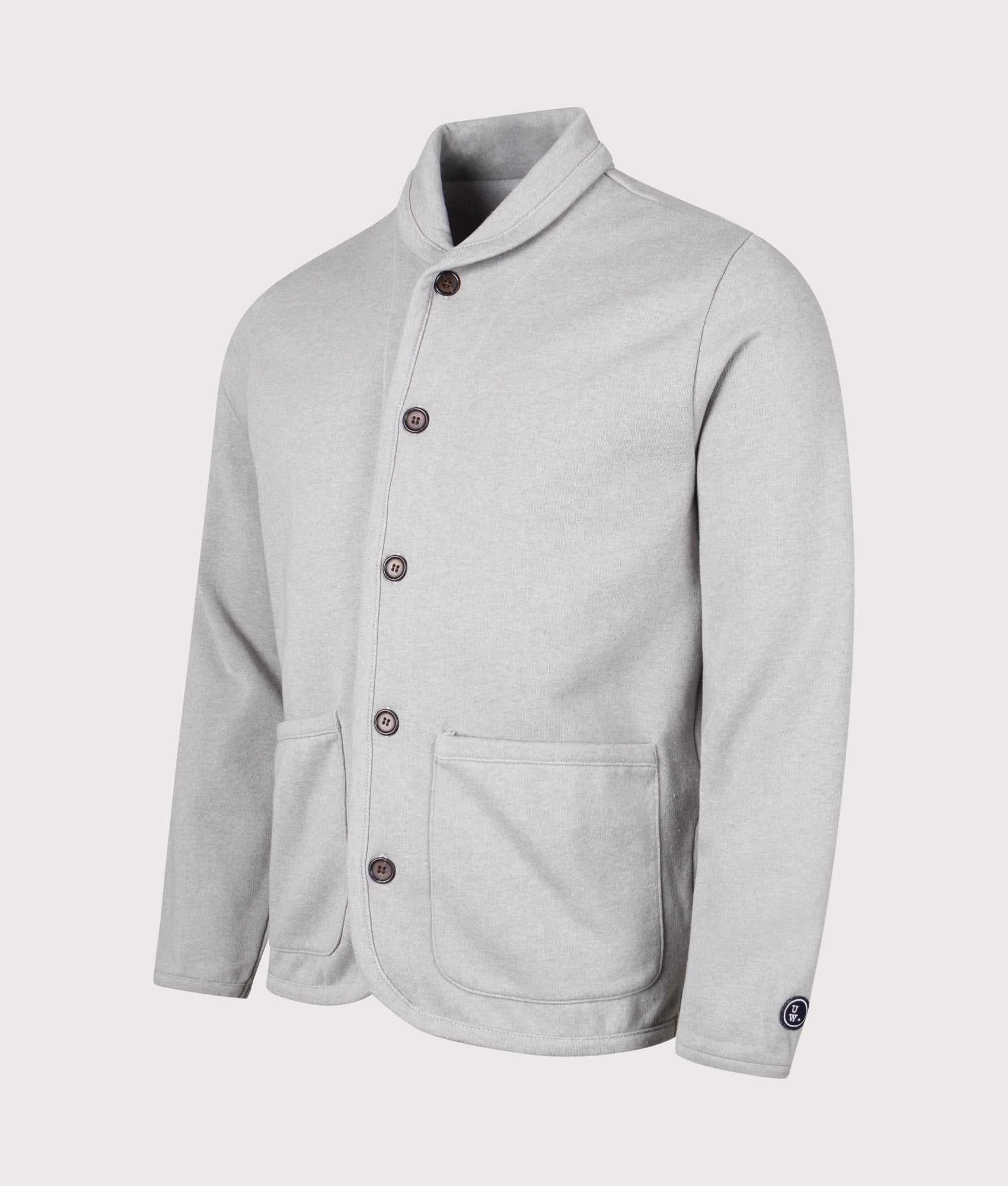 Lancaster Jacket in Grey Marl by Universal Works. EQVVS Side Angle Shot.