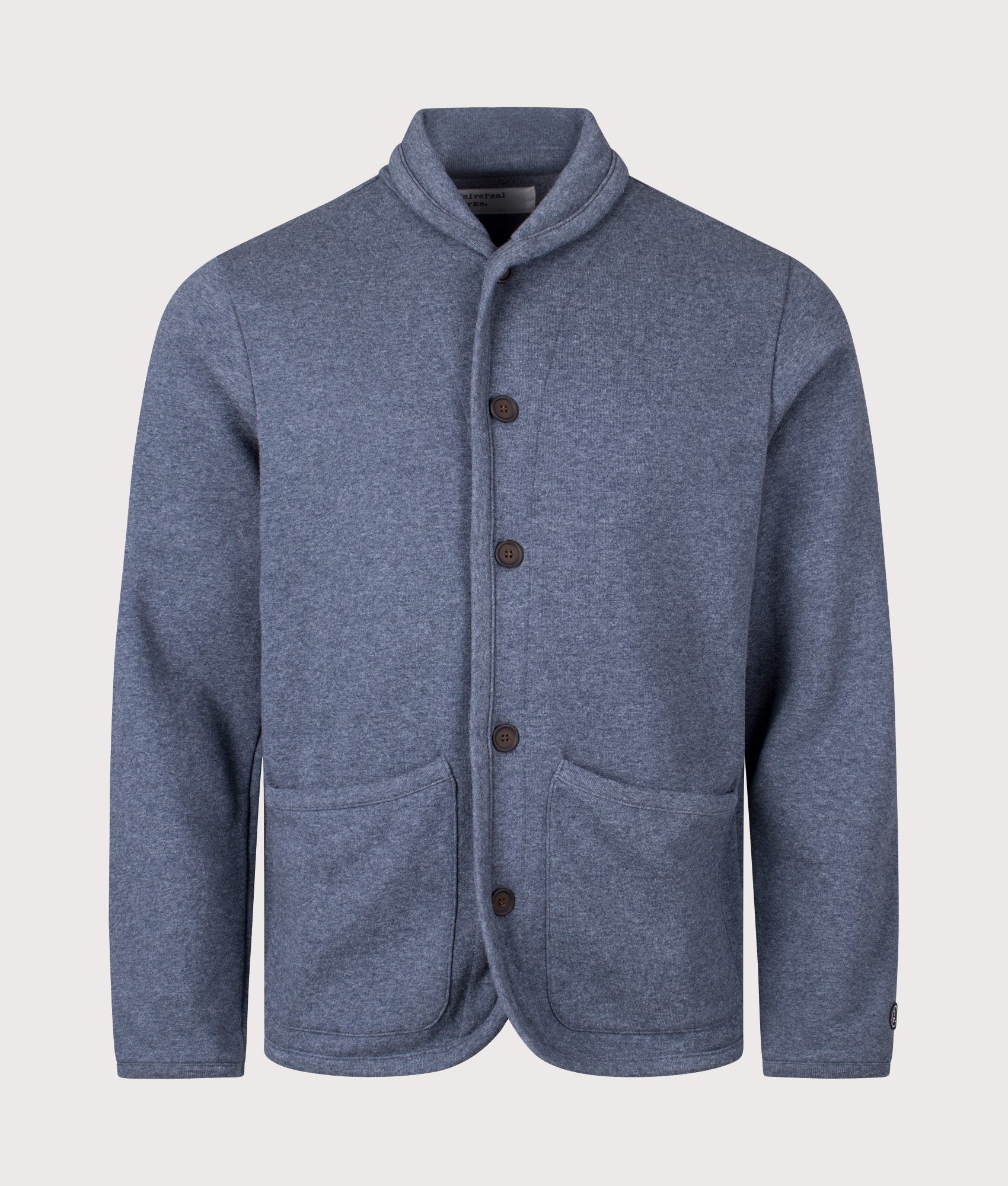 Lancaster Jacket in Navy by Universal Works. EQVVS Front Angle Shot.