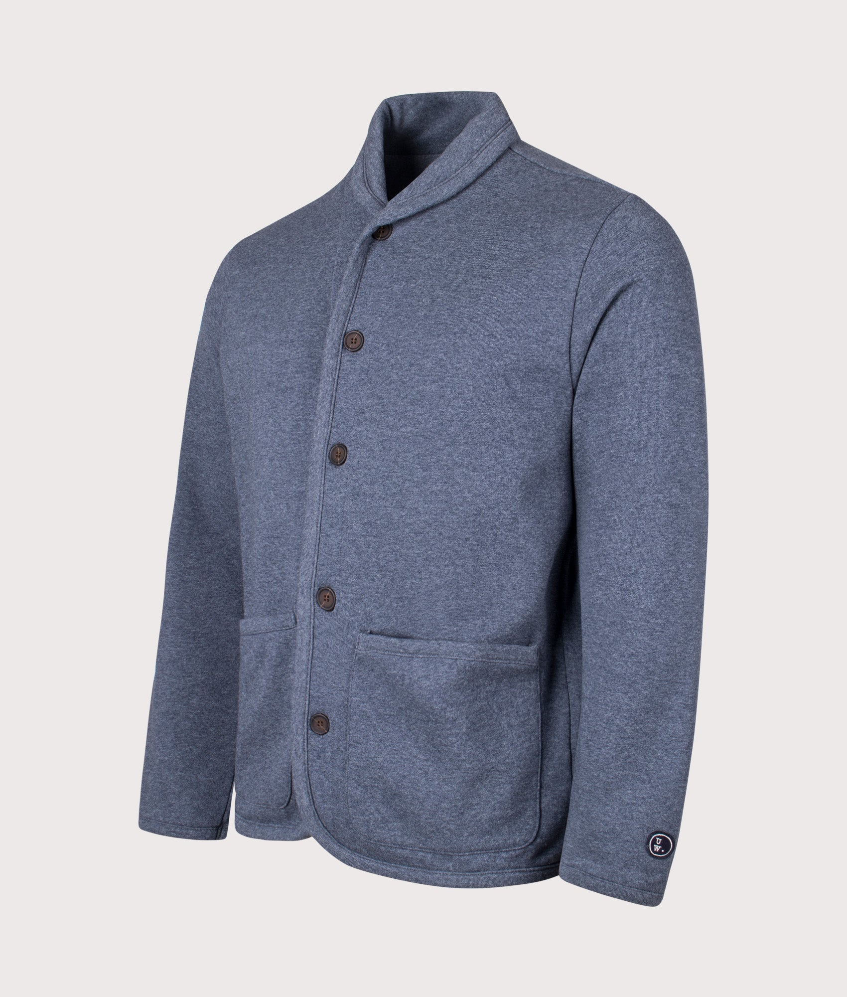 Lancaster Jacket in Navy by Universal Works. EQVVS Side Angle Shot.