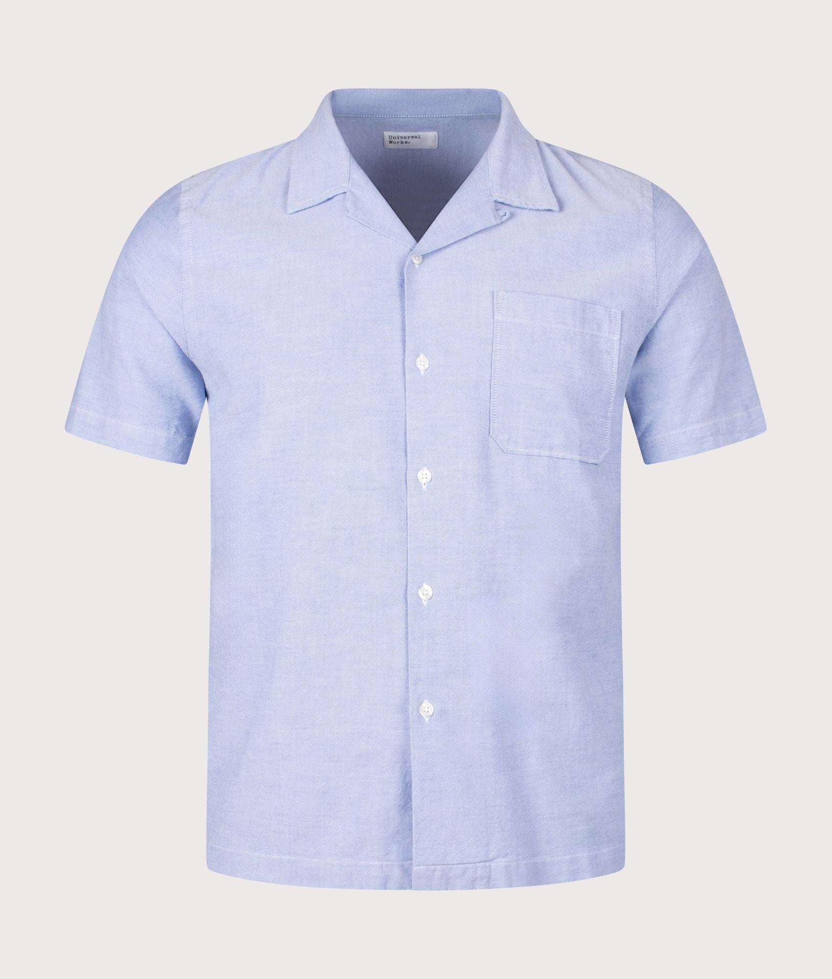 Road Shirt in Sky by Universal Works. EQVVS Front Angle Shot.