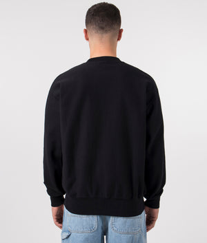 Aries Premium Temple Sweatshirt in Black at EQVVS Model Back Shot