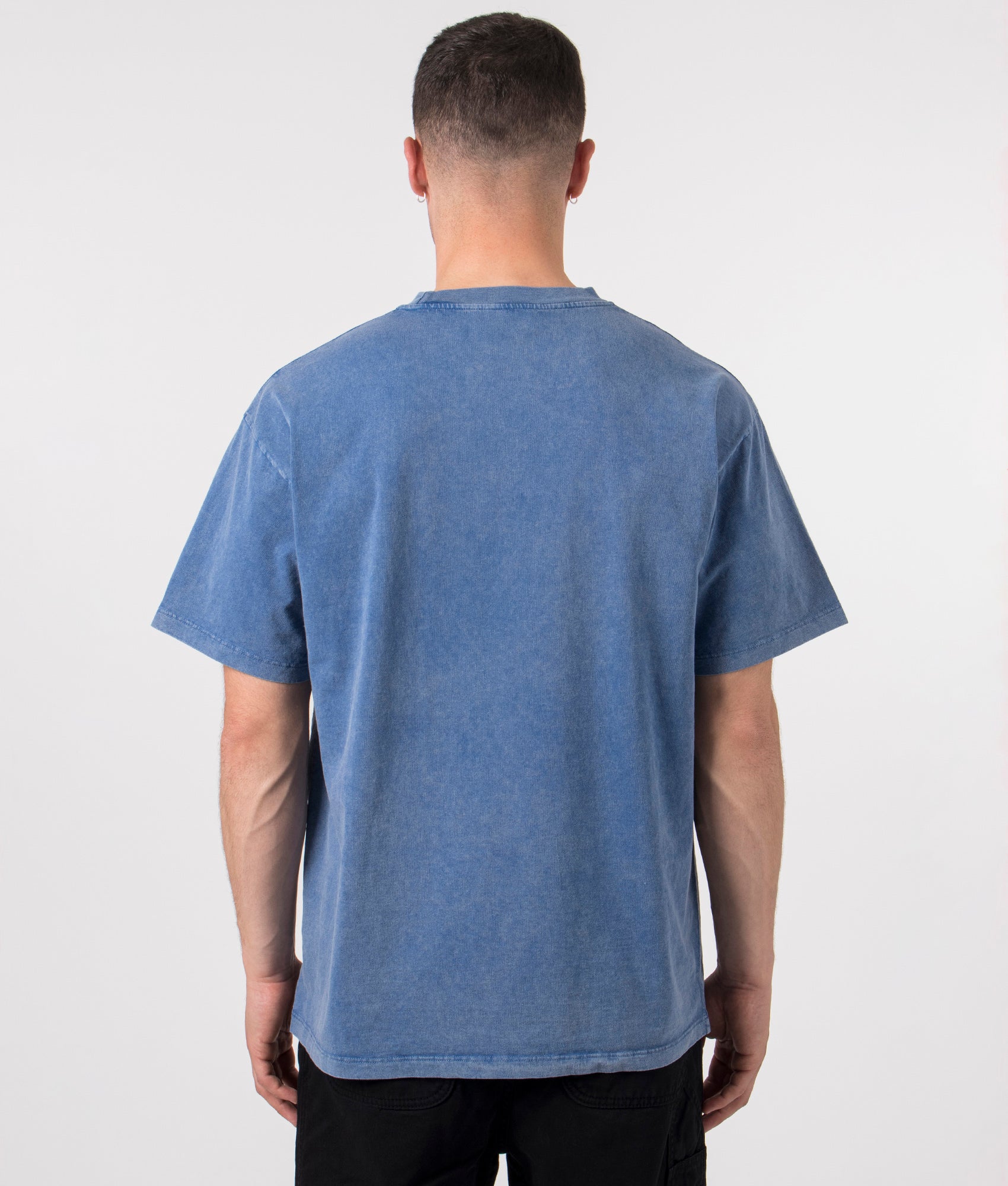 Aged Ancient Temple T-Shirt in Blue by Aries. EQVVS Model Shot.
