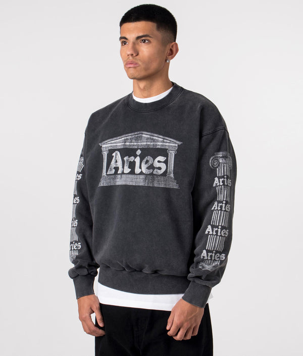 Aged Ancient Column Sweatshirt Black | Aries | EQVVS Menswear