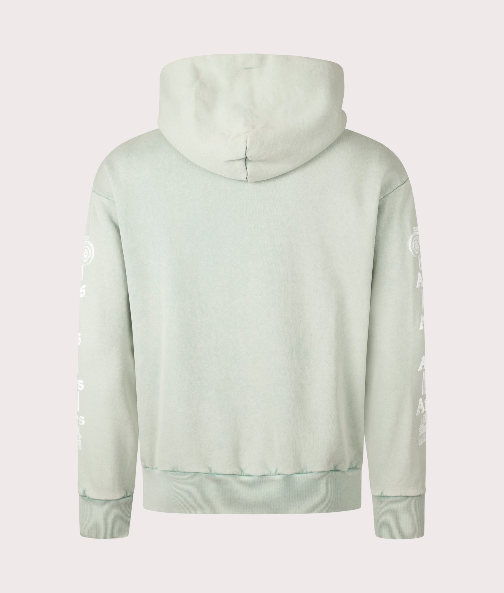 Aries Aged Ancient Column Hoodie in Green at EQVVS. Back Shot.