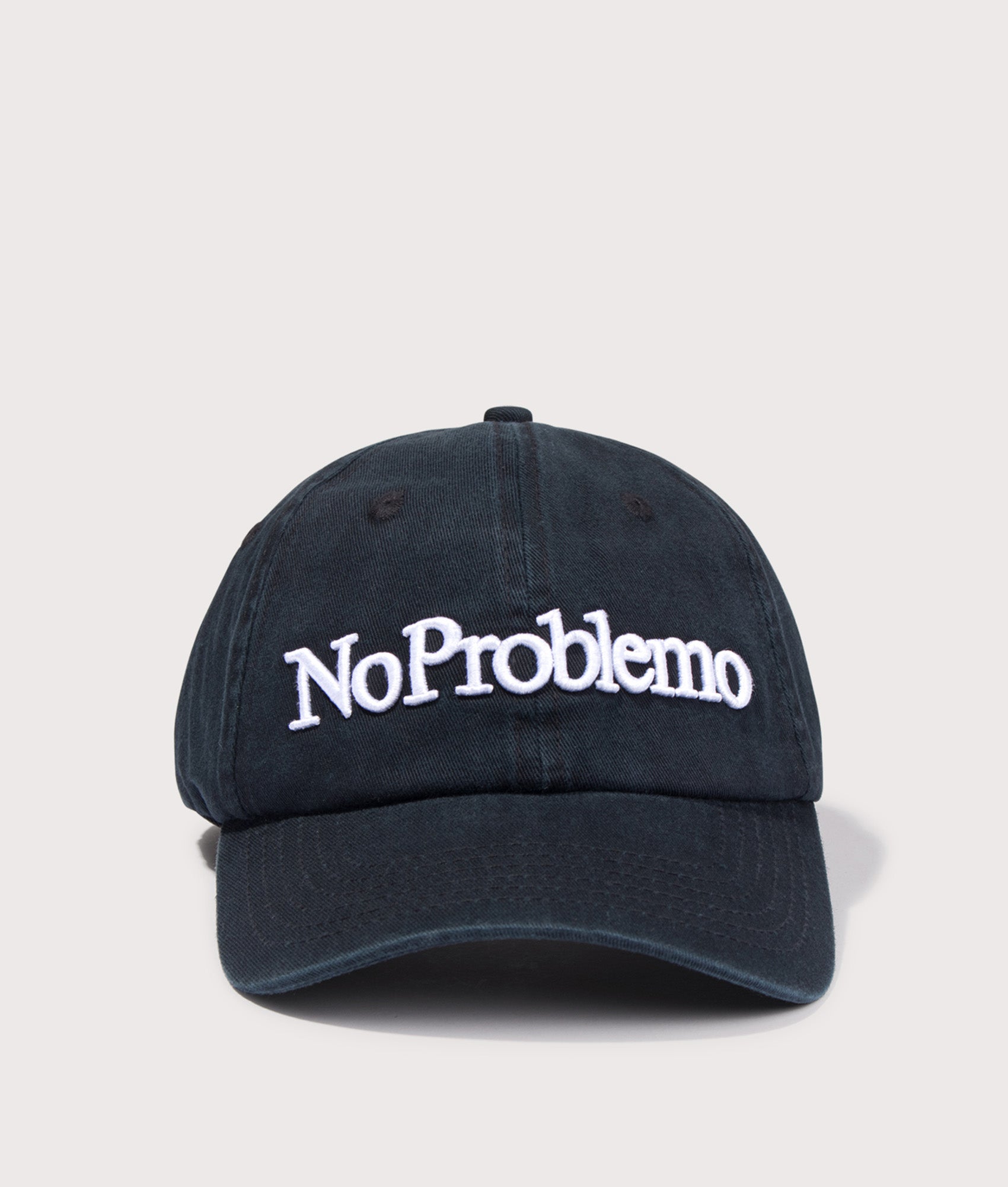 No Problemo Cap in Black. 100% cotton | No Problemo | Shot at EQVVS | Font shot 
