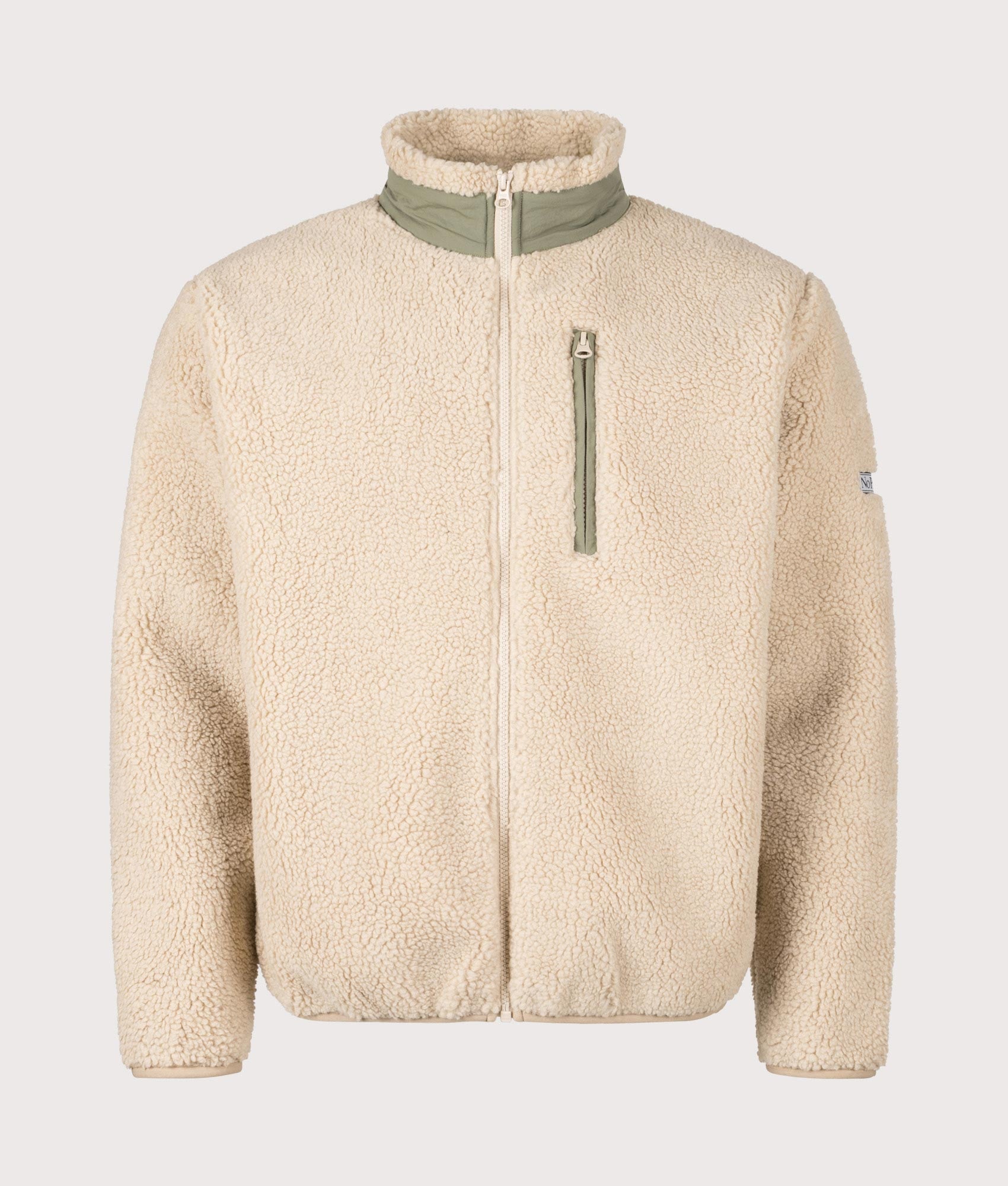 Forest Heavy Fleece Jacket in Ecru | No Problemo | EQVVS | Front shot 