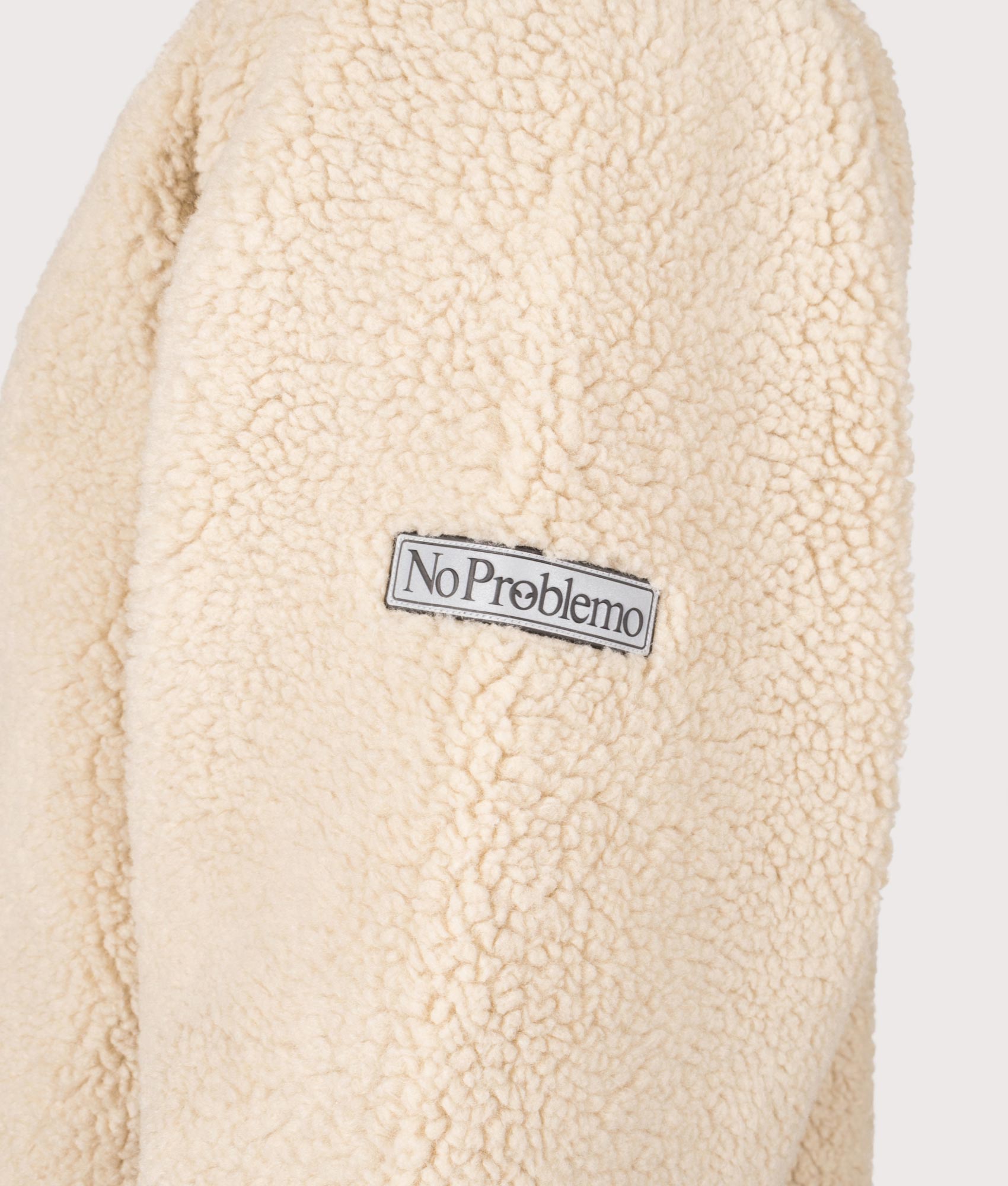 Forest Heavy Fleece Jacket in Ecru | No Problemo | EQVVS | Angle detail shot 