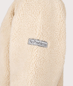 Forest Heavy Fleece Jacket in Ecru | No Problemo | EQVVS | Angle detail shot 