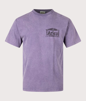 Aged Ancient Temple T-Shirt in Purple | 100% Cotton | Aries | EQVVS | Front shot 