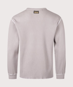 Reversible Temple Waffle Long Sleeve T-Shirt in Grey | 100% Cotton | Aries | EQVVS | Back shot 