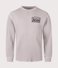 Reversible Temple Waffle Long Sleeve T-Shirt: Grey 